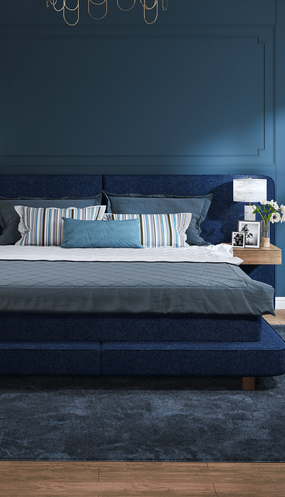 Boxspringbett Casanova Curly Navy Frontal Rgb